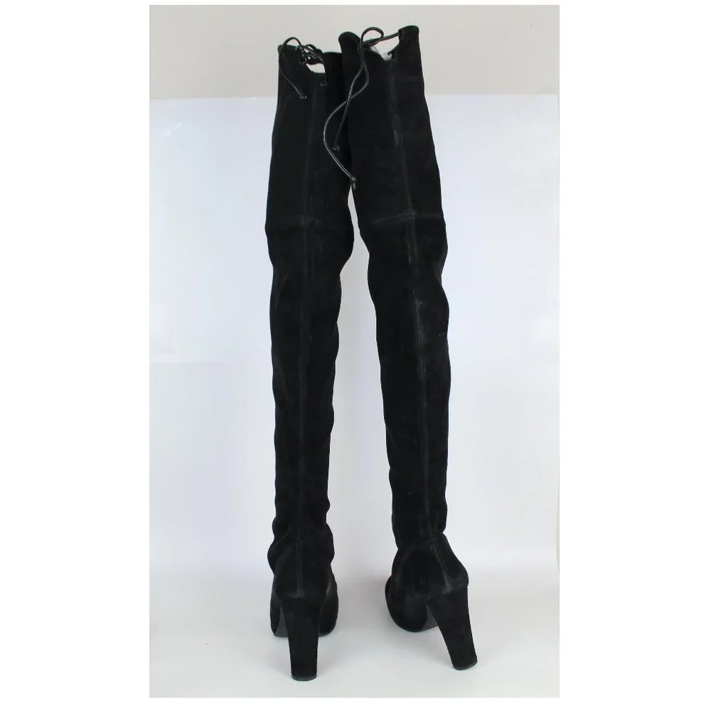 NEW Stuart Weitzman Highland Suede Over-the-knee Boot, Black, US 10.5